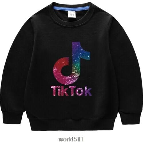 Tik Tok Baby Girls Kids Cartoon Hoodie Baby Children Home School Tik Tok Print T Shirt Tops Sweatshirt Casual Clothes