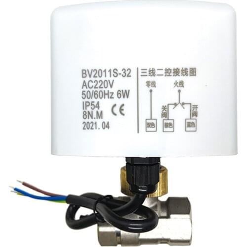 1/2" 3/4" 1" Stainless Steel Electric Ball Valve Three Wire Two Control Two Way Electric Actuator Internal Thread 220V 24V 12V