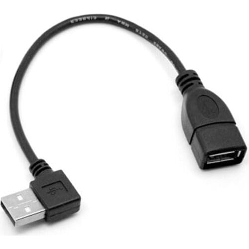 Jimier USB Cable USB 2.0 A Type 90 Degree Left Angled 480M Male to Female Extension Cable 10cm 20cm 40cm Black