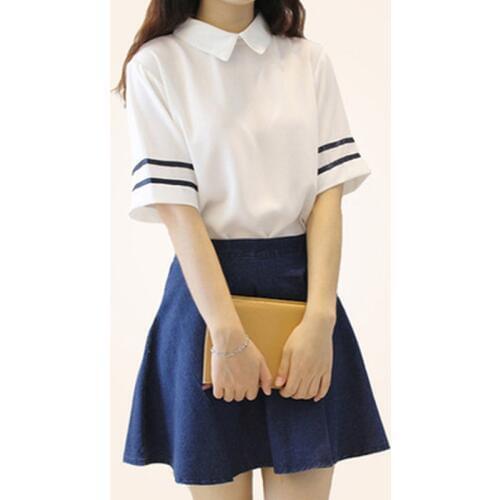 2PCS Japanese Korean School Uniform British Navy Style Sailor Suit JK Uniform Student Wear Cosplay College Outfits Sets C23152AD