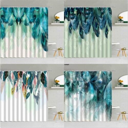Creative Peacocks Feathers Shower Curtain Dream Modeling Design Luxury Dreamcatcher Bathroom Supplies Cloth Curtains Home Decor