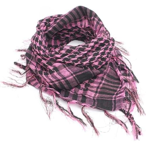 Unisex Lightweight Plaid Tassel Arab Desert Shemagh KeffIyeh Comfortable Keep Warm Scarf Wrap Pashmina