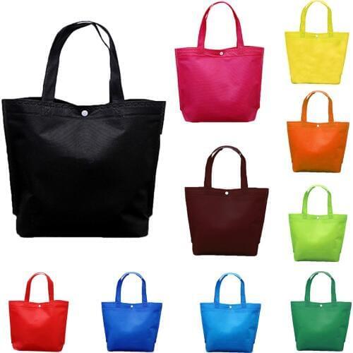 New Arrival Quality Reusable Foldable Button Shopping Bag Durable Non-Woven Tote Pouch Storage Handbag Grocery Eco Friendly Bags