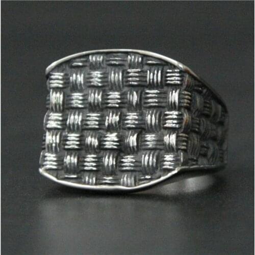 Fashion Cool Weaving Design Ring 316L Stainless Steel Mens Ring Band Party New Fashion Rings