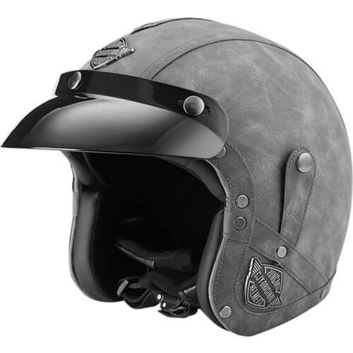 Retro helmet Motorcycle Vintage half helmet 3/4 Leather Helmet personality pedal helmet electric vehicle helmet Soldier Cap 5551