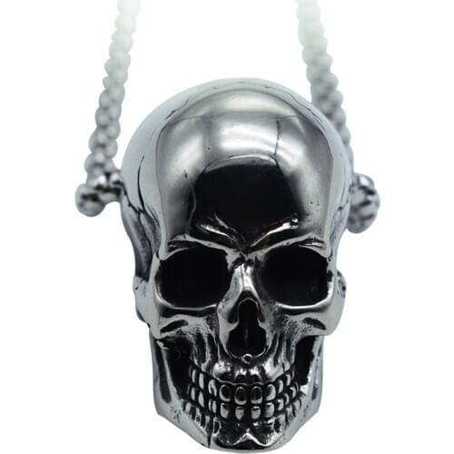 Stainless Steel Skeleton Skull Pendants Chain Necklaces for Men Gothic Punk