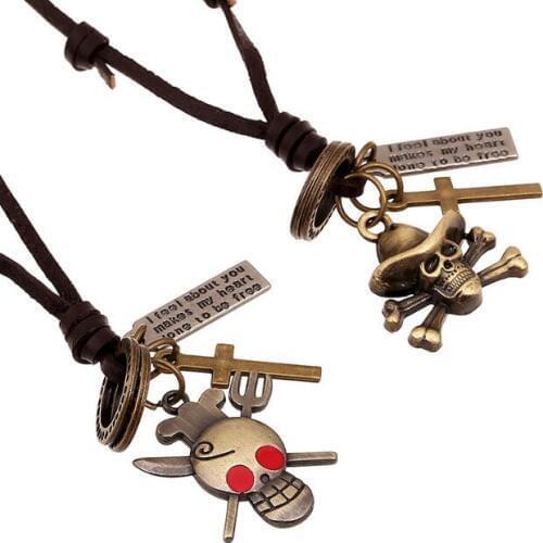 Steampunk Men Long Leather Necklace Metal Vintage Cross Pendant for Gothic Charm Adjustable Statement Chain Fashion Punk Jewelry