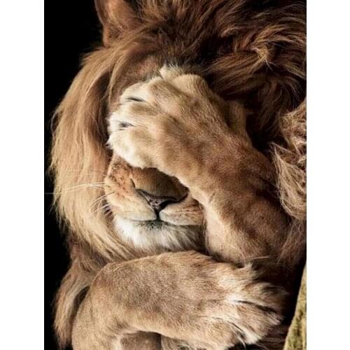 GATYZTORY Full Square/Round Diamond Painting Lion 5D DIY Diamond Embroidery Kits Animals Mosaic Cherry Blossoms Home Decor