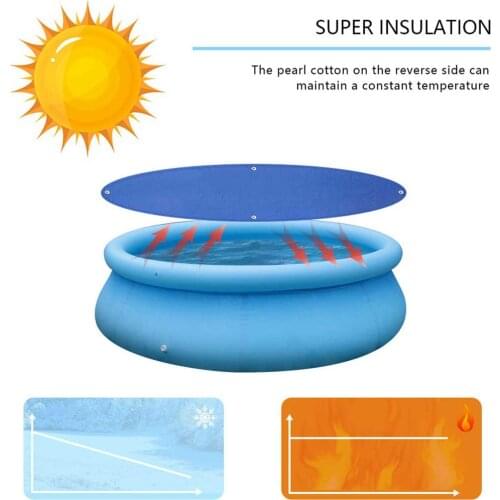Inflated Round Pool Cover 8.04 FT/9.84 Ft /11.81 Ft /14.76 Ft Solar Swimming Pool Cover Waterproof Dust-proof Pool Accessories