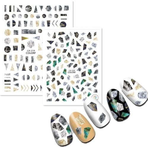 Newest CA 519 520 marbling design 3D nail sticker decal stamping back gule DIY nail decoration tools