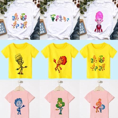 2021 New Listing Kids Clothes The Fixies T-shirt Fashion Casual Printed Tee Girls Boys Cartoon Tops Clothes Baby T Shirt Clothes