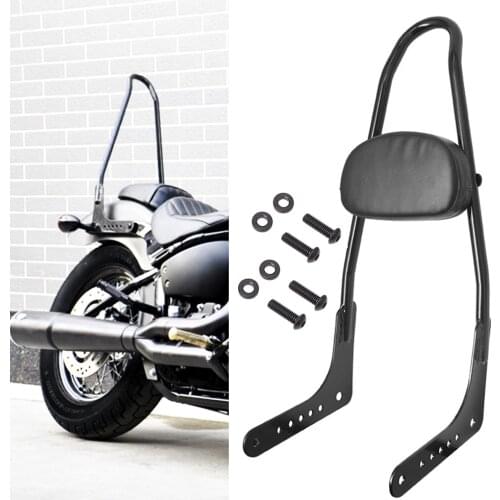 Motorcycle Black Rear Passenger Sissy Bar Backrest Pad For Harley Softail Low Rider Fat Bob Breakout 2018-2020