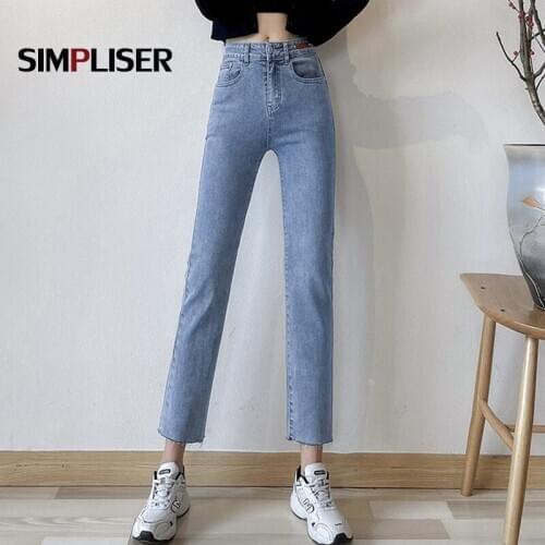 Straight Jeans Women Loose Middle Waist Female Ankle Length Ladies Capris Jeans 2021 Spring Vintage Mom Jeans Plus Size