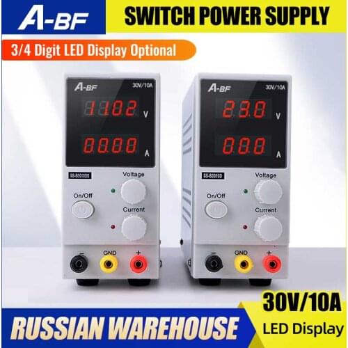 A-BF Mini Adjustable Laboratory Switch Power Supply 3/4 Digit LED Display High Precision 30V 10A Voltage Regulator Power Supply