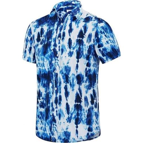 Fashion Men Shirt Short Sleeve Turn-down Collar Male Top Streetwear Print Buttons Hawaiian Shirt Summer 2021 camisetas