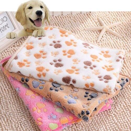Hand Wash Pet Blanket Cat Dog Mats Breathable Soft Sleep Warm Paw Print Blankets Dog Cat Puppy Thermal Travel Sleeping Blanket