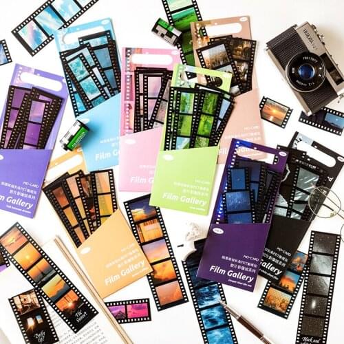 SaYing15pcs/pack PET Vintage Film Series Material Stickers Kawaii Junk Journal Stationery Scrapbooking Deco School Stickers