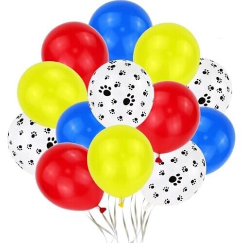 20/40Pcs/lot Paws Balloons Black White Paw Print Red Yellow Blue Latex Ballons for Dogs Party Kids Baby Shower Birthday Decor