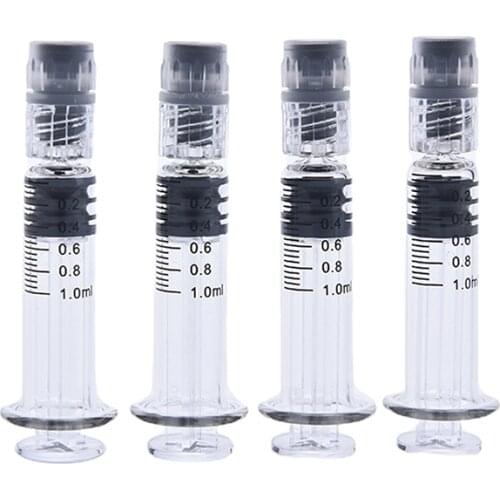 1PCS 1ml Capacity Disposable Syringes Glass Prefillable Syringes Luer Lock Syringes for Lab Clinic Cosmetic Use
