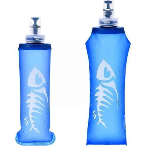 250/500ml Silicon Water Bottle For Hiking Tpu Sports Bottle Foldable For Hiking Water Water Bottle Soft Silicon Bag Running N1H1