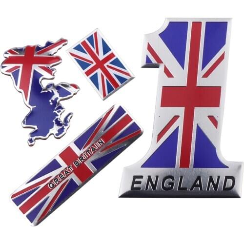 Car Styling 3D metal Aluminum ENGLAND Logo United Kingdom flag Fender Side Emblem Badge Decal UK Sticker Auto Accessories