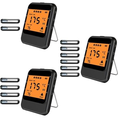 Meat Thermometer Bluetooth Cooking Thermometer Large LCD Screen Cooking Thermometer for Grilling Oven BBQ Smoker Candy Kitchen