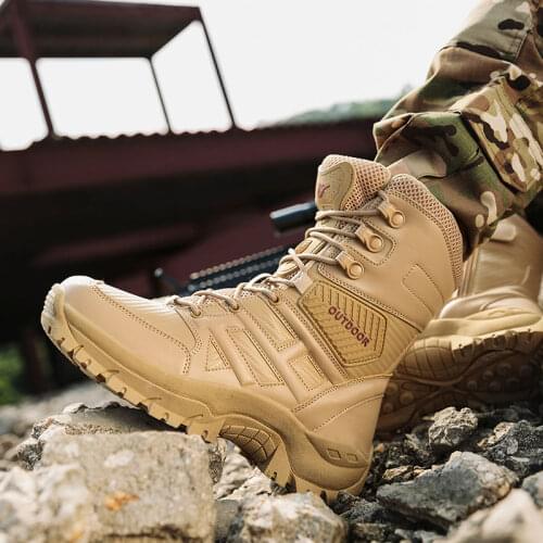 Vanmie Military Boots Men Tactical Boots Waterproof Military Boots Men Leather Desert Boots for Men Combat Boots Outdoor
