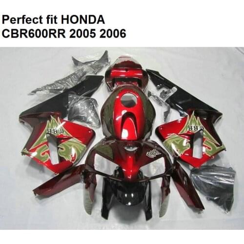 Aftermarket body parts fairing for Honda CBR600RR 2005 2006 red black fairings kit CBR 600RR 05 06 SZ57