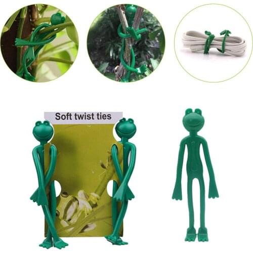 2pcs Frog Garden Plant Ties Weather-Resistant Plant Twist Clips Ties Plastic Cable Tie Used To Support Plants Or Fixing Goods