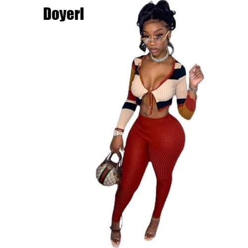 Sexy Co Ords Two Piece Womens Pant Set for Women 2021 Matching Sets Crop Top Ribbed 2 Piece Sets Womens Outfits Club Outfits