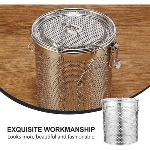 1Pc 304 Stainless Steel Seasoning Bag Gravy Soup Taste Spice Box Basket Brine Hot Pot Slag Separation mesh Colander Strainers