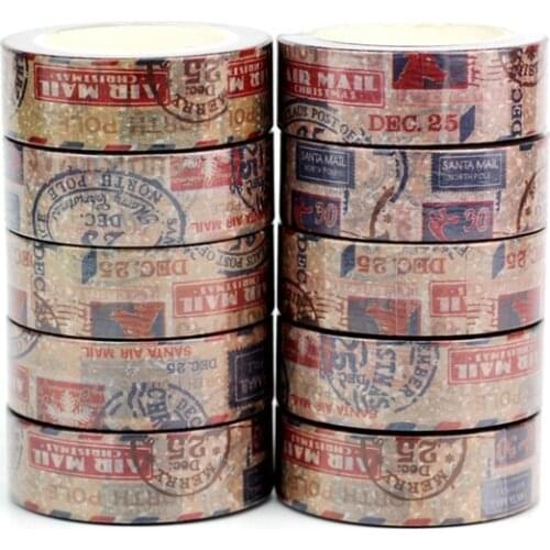 10pcs/lot Decorative Stamp Washi Tapes Paper DIY Scrapbooking Sticker Japanese Masking tape Wholesale Stationery