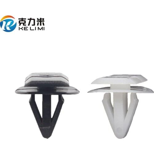 100Pcs Universal 8mm Hole Snaps Fastener Auto Black White Door Guard Panel Retaining Clips