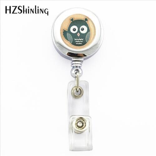 2017 New Cartoon Owl ID badge holde Little Owl ID holder Doctor bagde Reel Bird Picture Retractable badge holder