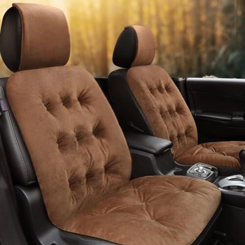Car seat winter plush three-piece flocking cloth monolithic thickened warm seat cushion single seat cushion for interior use