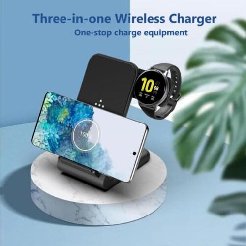 15W Fast Charge 3 In 1 Wireless Charger For Samsung Charge Dock For Samsung Watch Wireless Charge Pad For Samsung Galaxy Buds