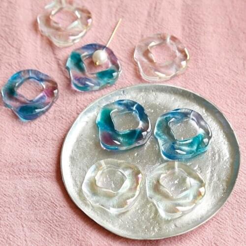 Dreamy Color Smudge Glaze Pendant Earrings DIY Patch Handmade Jewelry Accessories Homemade Earring Kit