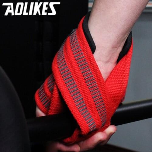 Aolikes fitness wristband 8 word power belt deadlift non-slip grip belt pull-up auxiliary belt