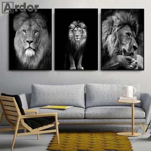 Elephants Tigers Leopards Art Print Wildlife Canvas Painting Nordic Animal Wall Art Poster Lion Modern Picture Living Room Decor