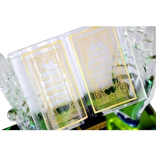 Beautiful Carved Muslim Crystal Ornament Mini Model Ayat Kursi Al Model Islam Car Home Office Desktop Decor Showpiece