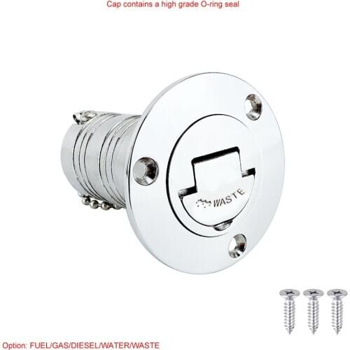 Deck Gas Fill Keyless Cap Replacement Cap 316 Stainless Steel Boat Hardware