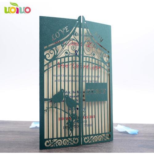 Sweet love bird hot sale wedding invitations 2016 fashion invitation cards with free name logo