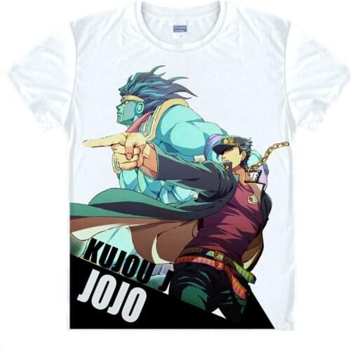 JoJos Bizarre Adventure Cosplay T Shirt Kujo Jotaro Summer T-Shirt Japanese Anime Women/Men Top Tee Halloween Cosplay Costume