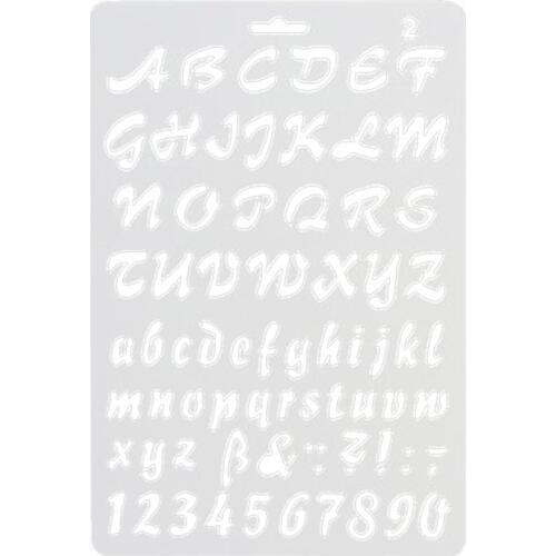 New English Alphabet Number DIY Scrapbook Drawing Template Measuring Ruler Stencil