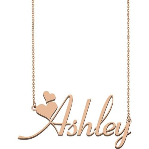 Name Necklace Ashley Personalised Stainless Steel Gold for Women Choker Alphabet Letter Pendant Girls Mom Jewelry Gift
