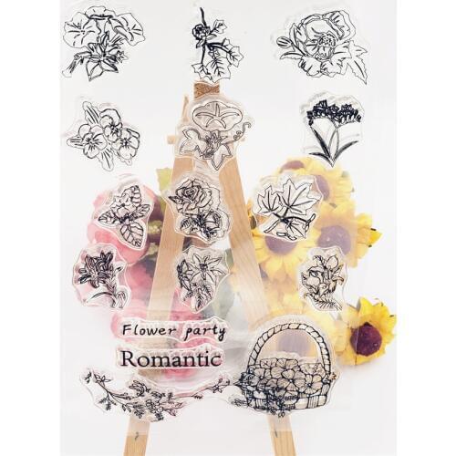 PANFELOU 11*16cm Flower in garden Transparent Silicone Rubber Clear Stamps cartoon for Scrapbooking/DIY Easter wedding album