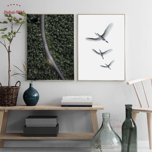 900D Posters And Prints Wall Art Canvas Painting Wall Pictures For Living Room Nordic Forest Picture Decoration NOR047