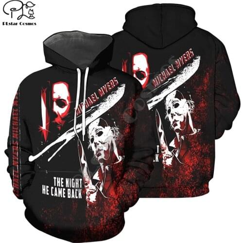 PLstar Cosmos Newest Halloween Movie Michael Myers Horror Terror Colorful 3DPrint Men/Women Streetwear Harajuku Funny Hoodies A8