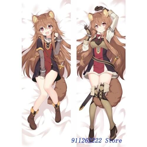 Dakimakura The Rising of the Shield Hero & Raphtalia Hugging Body Pillow Case Cushion Cover Gift Big Size
