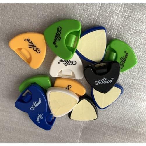 Professional Alice Guitar Pick Holder Plastic Plectrum Case Mediator Quick Storage Self Adhesive Triangle Shape Music Accessorie